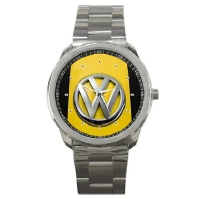 Volkswagen Beetle GSR Logo Emblem Yellow Wristwatch • $17