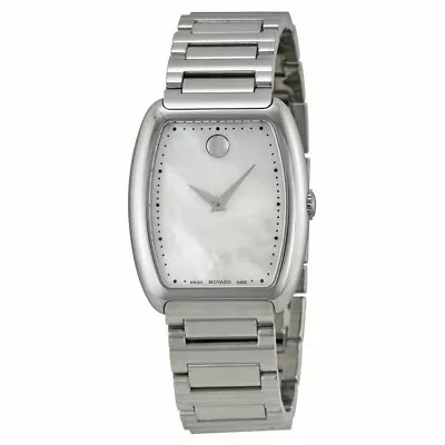 Movado Watch Women Concerto Tonneau Case Mother-of-Pearl Stainless Steel 0606547 • $313.53