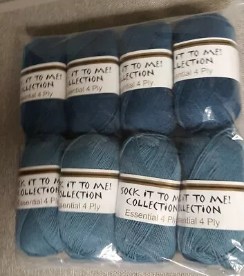 8 Skns Elann Sock It To Me Essental 4 Ply Yarn 4 Each Color 7591 & 7593 Blues • $38