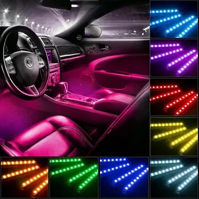 Parts Accessories RGB LED Lights Car Interior Floor Decor Strip Lamps Atmosphere • $12.30