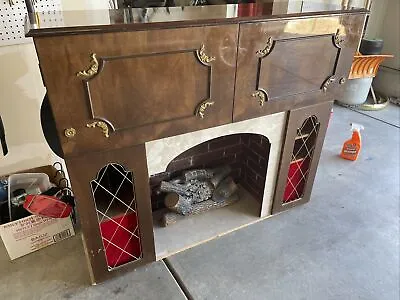 Vtg Mid Century  Lion Prinz Console Stereo Record Player Fireplace Bar Working • $999.99