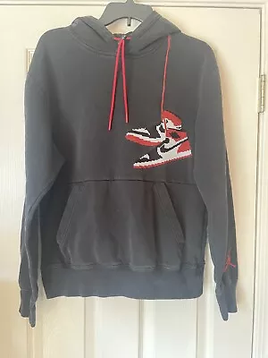Air Jordan Men’s Black Hoodie With Embroidered Nike Shoes Size Small • $29.99