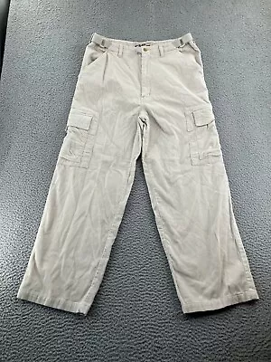 Vintage DFX Jeans Mens 34x30 White Y2K Baggy Corduroy Cargo Pants Pockets • $29.99