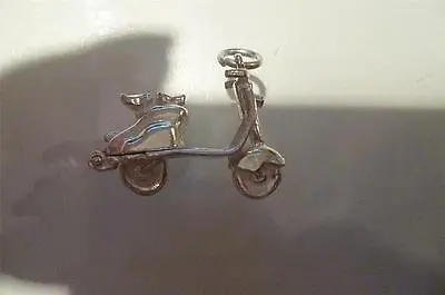 £9.50 • Buy Vintage Sterling Silver Scooter Charm - Opens To Reveal Engine- Great Condition