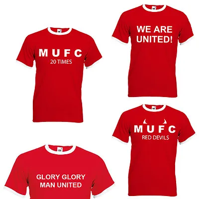 NEW Manchester United Retro T Shirt - Cheap Man U UTD MUFC Tee Red Devils Shirt • £13.95
