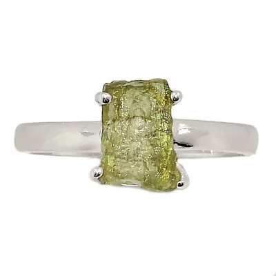 Natural Genuine Czech Moldavite 925 Sterling Silver Ring Jewelry S.9 CR25109 • $12.50
