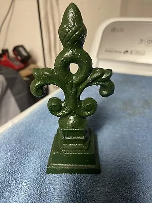 Fence Cast Iron Ornamental Finial Topper/Fleur De Lis Green • $12.99