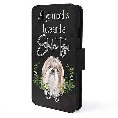 Personalised Shih Tzu IPhone Case Custom Dog Flip Phone Cover Wallet Gift ND44 • £12.95