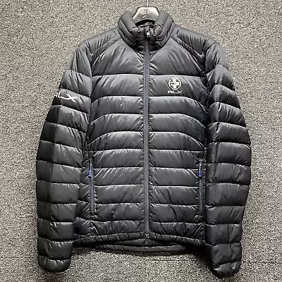 Ralph Lauren RLX Puffer Jacket Mens Medium Down Feather Navy Blue • £54.99