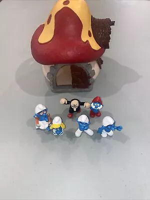 Smurfs Large Original Mushroom House VINTAGE 1976 Schleich PEYO And Characters • $51.73