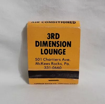 Vintage 3rd Dimension Lounge Girlie Matchbook Cover McKees Rocks PA Advertising • $12.99