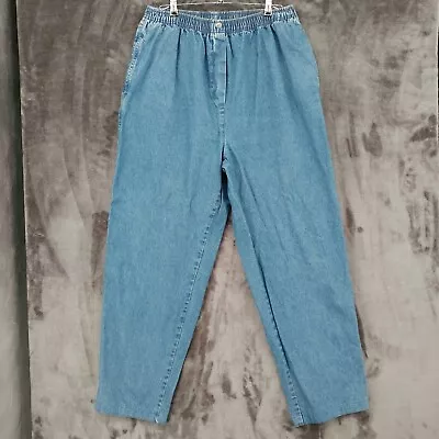 Mainstreet Blues Womens Size 18T Elastic Waist Blue Cotton Denim Jeans Vtg • $16.99