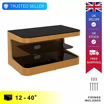 Real Wood TV Stand For TVs Up To 40   Open Storage Furniture Living Room Media • £79.99