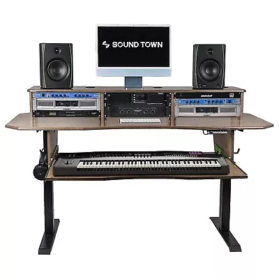 Sound Town DIY Carbonized Bamboo Music Studio Desk Workstation (SDRK-SD1CB) • $1269.99