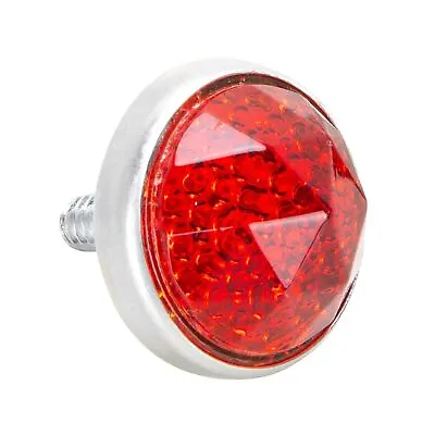 Red Glass License Plate Prism Reflector Vintage Harley Indian Motorcycle • $13