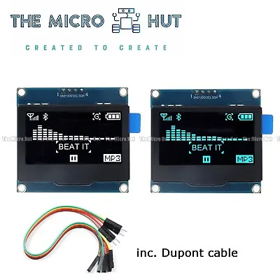 OLED 1.54  Blue White LCD 128x64 Large Display I2C SSD1306 Bezel -Tested 1.5 • £13.89