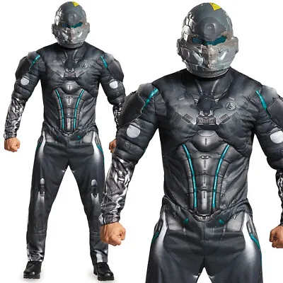 Mens Halo Spartan Locke Costume Deluxe Muscle Chest Adult Cosplay Fancy Dress • £24.99