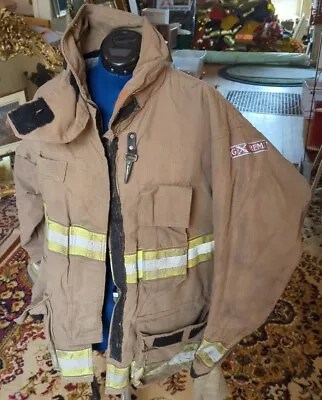 Vintage Retired Firefighter Turnout JACKET FIRE COAT USED Size 48 X 32 • $160