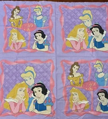 Disney Princess Baby Quilt Apparel Home Decor  Fabric 2 Panels 35 W • $9.99
