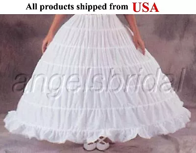 Top Quality Plus Size Mega Full Cotton 6-Hoop Bridal Dress Petticoat Skirt Slip • $41.95