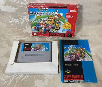 Super Mario Kart - Super Nintendo SNES Game - Red Box Version - Complete - READ • £29.99