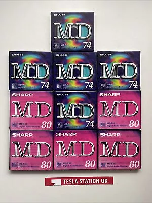 10x Sharp MD74 MD80 Recordable MiniDisc MD Lot. 74 & 80 Min. All New. • £2.20