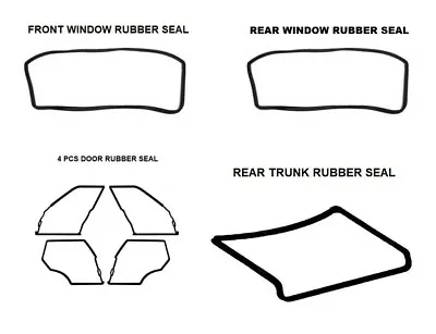 Mercedes Benz W110 FULL DOOR WINDOW TRUNK RUBBER SEAL Gaskets 190 190D SET OF 7 • $351.40