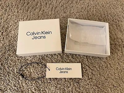 Calvin Klein Wallet Empty Presentation Box + Tag Only - White - Empty Box - NEW • £9.99
