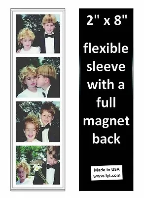 100 Magnetic Photo Booth Frames 2x8 Full Magnet Back White/black Free Ship • $74.50