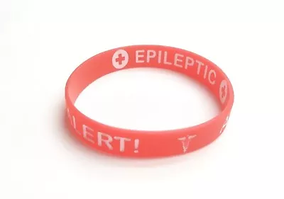 Epileptic Medical Alert Bracelet For Epilepsy Seizure Silicone Rubber Wristband • $4.61