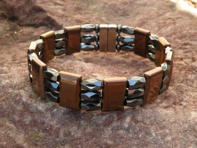 $52.24 • Buy Silver N Copper Men's Woman'100% Magnetic Hematite Bracelet Anklet 3 Row