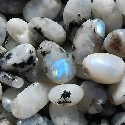 AAA Rainbow Moonstone Crystal Tumbled Stones GUARANTEED Blue Flash • $1.85