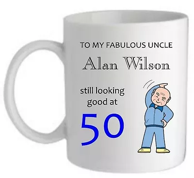 Personalised Mens Birthday Gift For Him Funny Mug Dad Granda Uncle Husband Name • £10.95