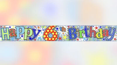 £2.75 • Buy 9ft Age Six Today Birthday Wall Banner. 6th Birthday Party Banner Decorations