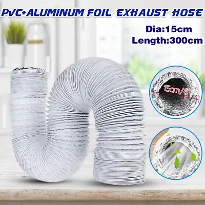 $22.88 • Buy 3M 15cm Adjust Flexible Exhaust Hose Tube Pipe For Air Conditioner Vent Duct AU