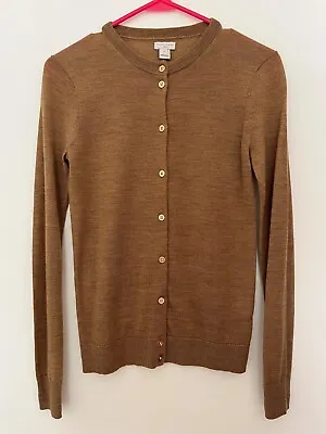 J Crew The Caryn Women's Knit Cardigan Merino Blend Color Brown Size S NWOT • $27