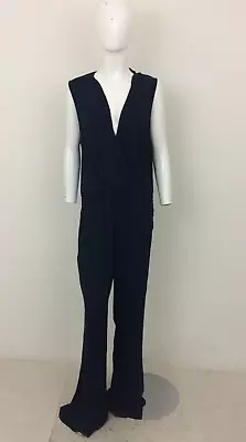 Laura Clement Women's Jumpsuit Size 16 Navy Sleeveless Pockets Side Zip Used F1 • £9.99