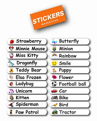 £2.49 • Buy 50x Personalised Name Labels Stickers School Tags Vinyl Stick On Kids Waterproof