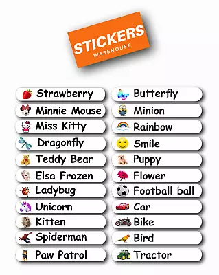 50x Personalised Name Labels Stickers School Tags Vinyl Stick On Kids Waterproof • £2.99