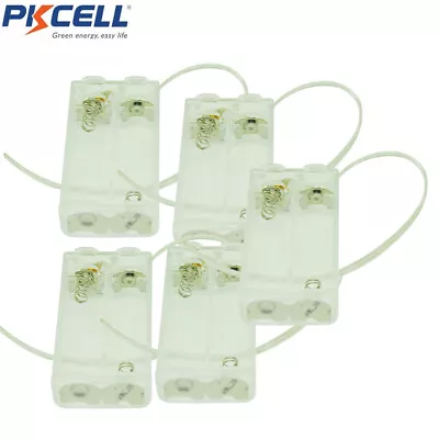 500pcs Transparent 2-AA Battery Holder Case 3V With Wire Leads & Cover & Switch • $165