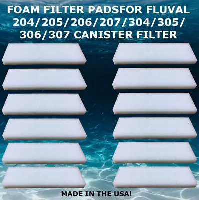 $12.95 • Buy 12 Foam Filter Pads For Fluval 204 205 206 207 304 305 306 307 Canister Filter