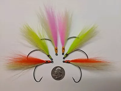 6 - 4/0 Kahle (wide Gap) Saltwater Teasers Bucktail Deer Tail Hair Flies Jigs  • $5.99