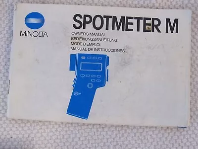 Original Minolta Spotmeter M Meter Instruction Manual Guide • $8.95