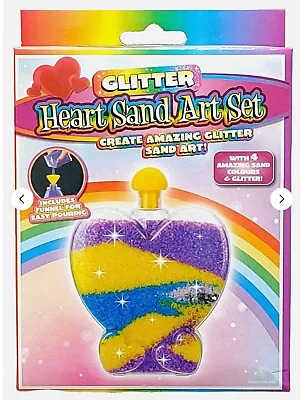 Glitter - Heart Sand Art Set -  Create Amazing Glitter Sand Art - Brand New • £4.99