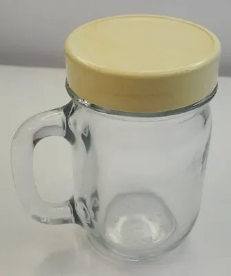 Mini Vintage Mason Glass Jar With Handle And Lid Spices Drink Crafts • $9.95