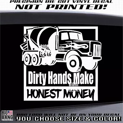 Cement Truck Vinyl Decal Sticker Mason Driver Blue Collar Hard Work Success USA • $25.24