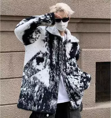 Men's New Fashion Winter Lapel Long Sleeve Loose Warm Faux Mink Fur Coats Parka • $67.28