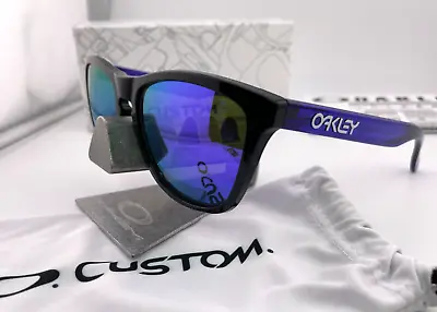 Oakley Frogskins Custom Black Crystal Purple Violet Iridium Polarized Sunglasses • $175