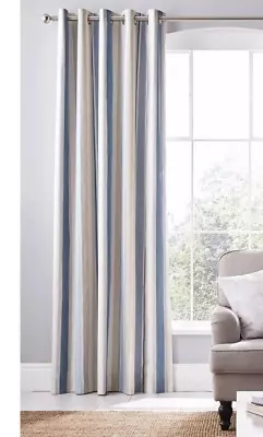 Single Curtain laura Ashley Awning Stripe Blackout  Seaspray W168×drop183cm • £19.90