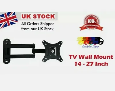 £9.99 • Buy TV Wall Mount Swing Arm Bracket  For Led LCD TV Monitor Screen 14  To 27  UK NEW